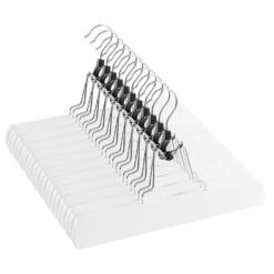 ACAZA 12 Broekhangers Of Rokhangers Met Klemmen, Antislip En Draaibare Haak, Wit