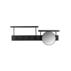 VIDAXL || Curver || WOOOD Winkel 33 Giga Meubel Spiegelkapstok Zwart - Hout - Kapstok Joben