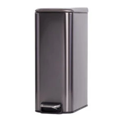 VIDAXL || Curver || WOOOD Winkel 3 QUVIO Prullenbak - 8L - Metaal - Antraciet